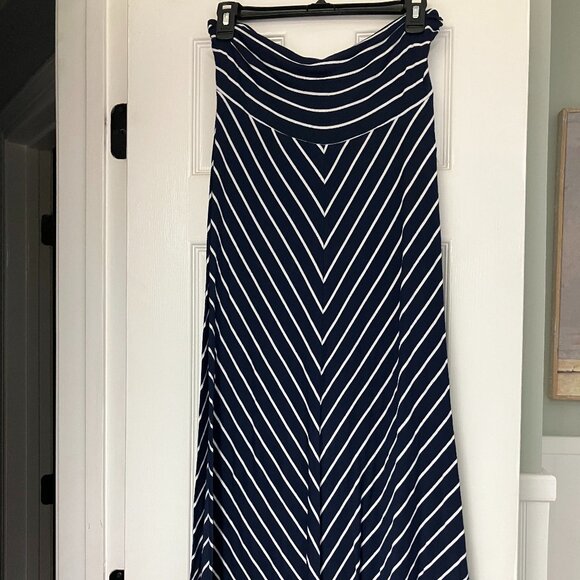 Motherhood Maternity Maxi Skirt, Small, Navy/Wh Striped - Picture 1 of 1